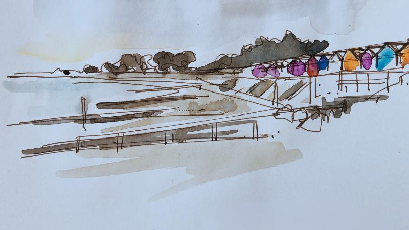 Sketching : A Breton Beach